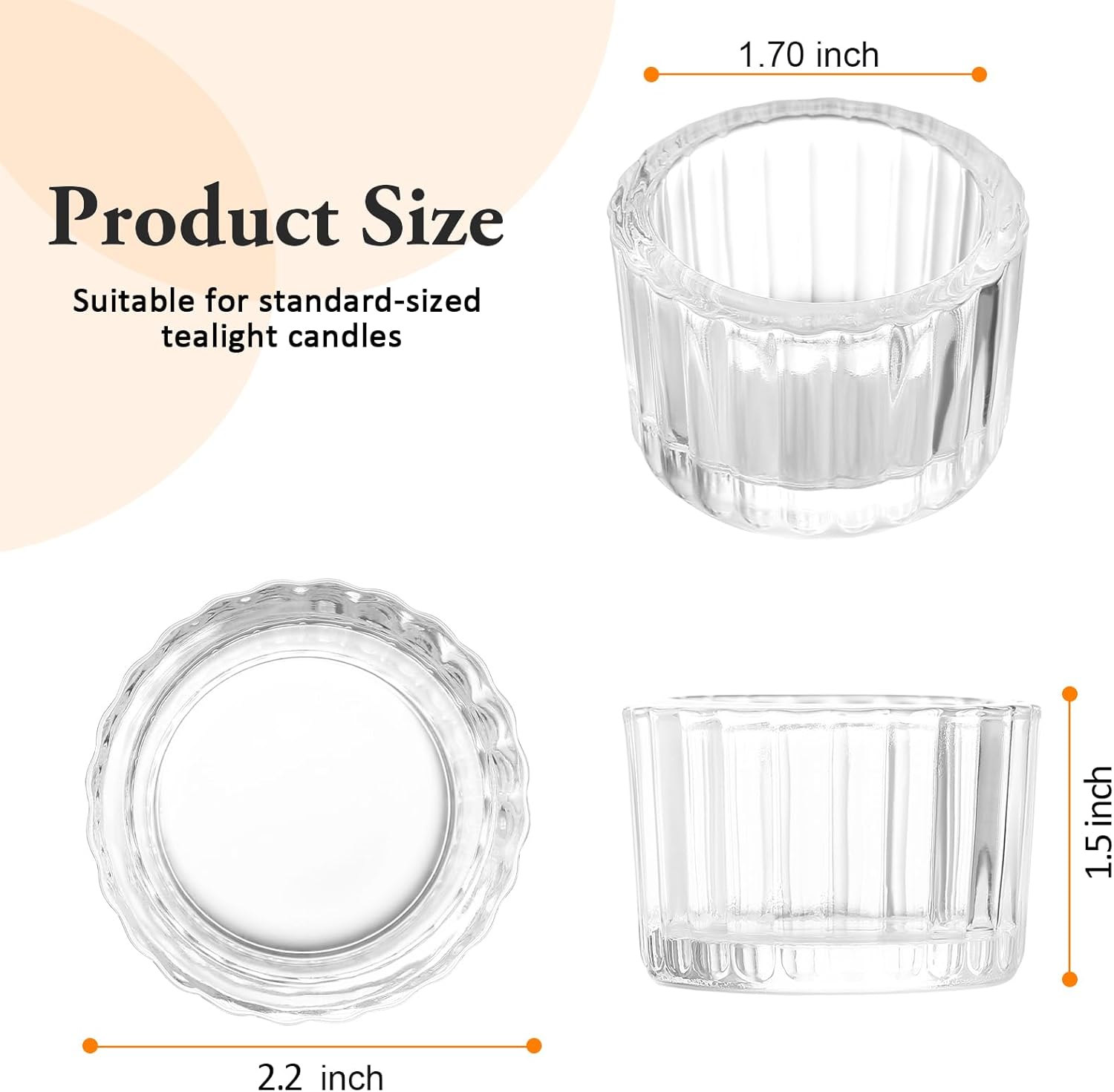 Round Luxe Gold Candle — Set of 24 - View 2