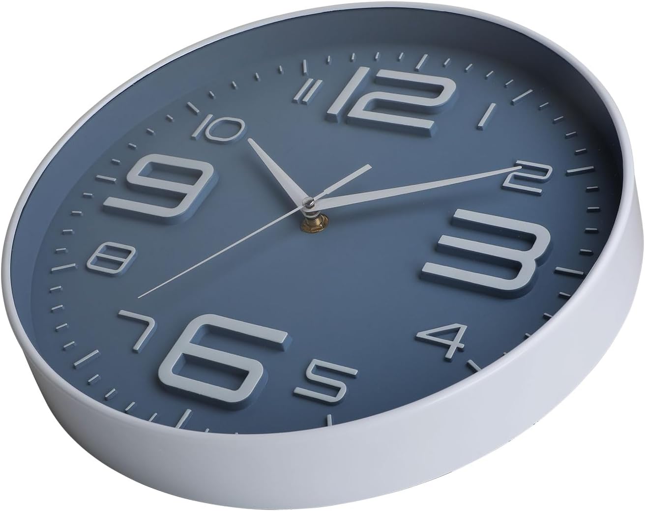 Round Modern Grey Wall Clock — 12" - View 2