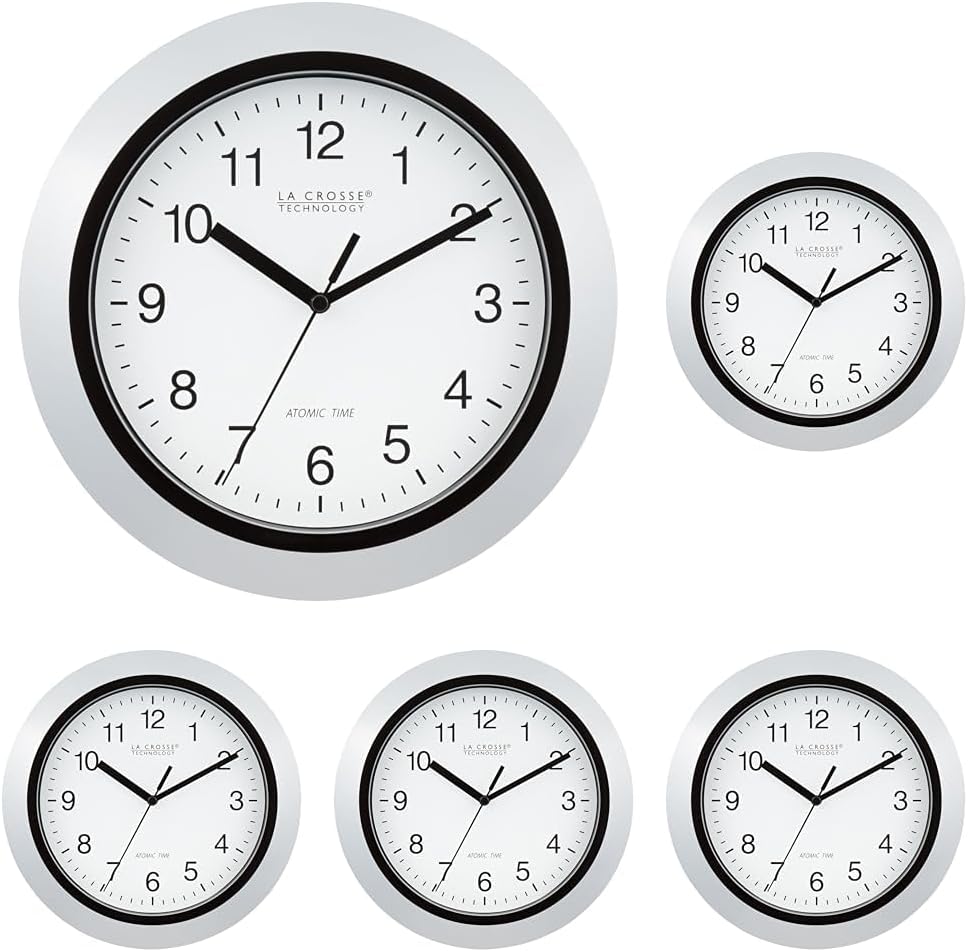 Mid-Century Wall Clock — 10" — 10 Inch (Pack of 5)