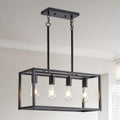 Adjustable Farmhouse Black Chandelier — 4-Light — Black