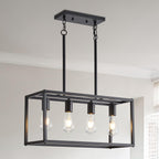 Adjustable Farmhouse Black Chandelier — 4-Light