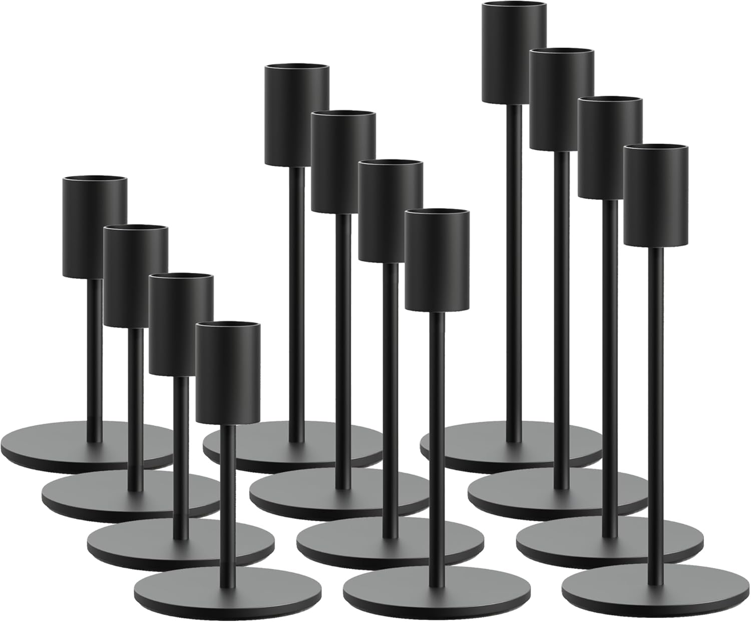 Modern Black Candle — Set of 3 — Black