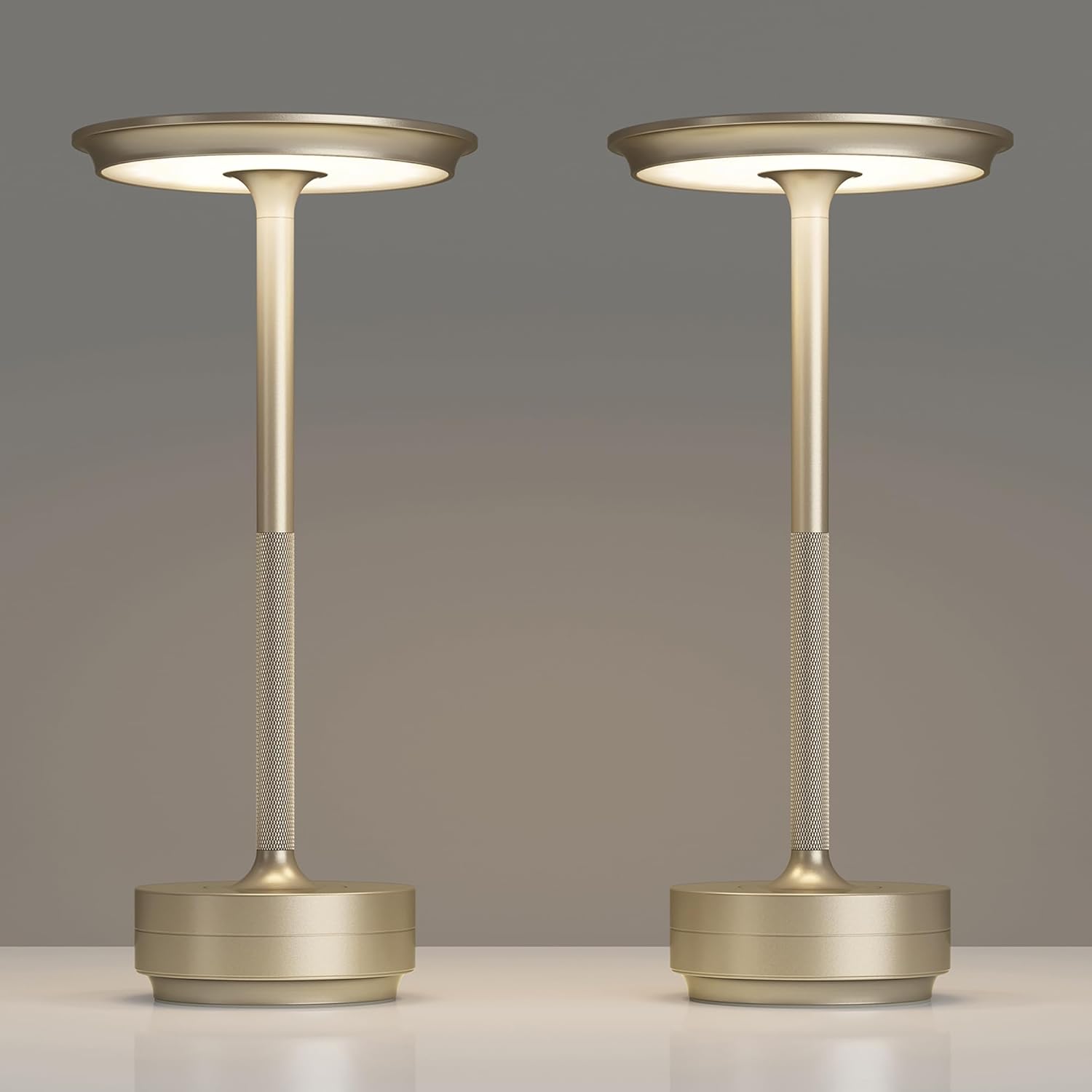 Cordless Black Table Lamp — Champagne Gold-2