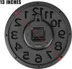 Battery Operated Modern Black Wall Clock — 13" - View 7