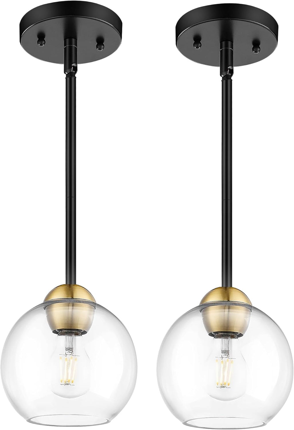 Luxe Black Pendant Light — 1-Light — Black Gold - 2PC