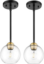 Luxe Black Pendant Light — 1-Light — Black Gold - 2PC