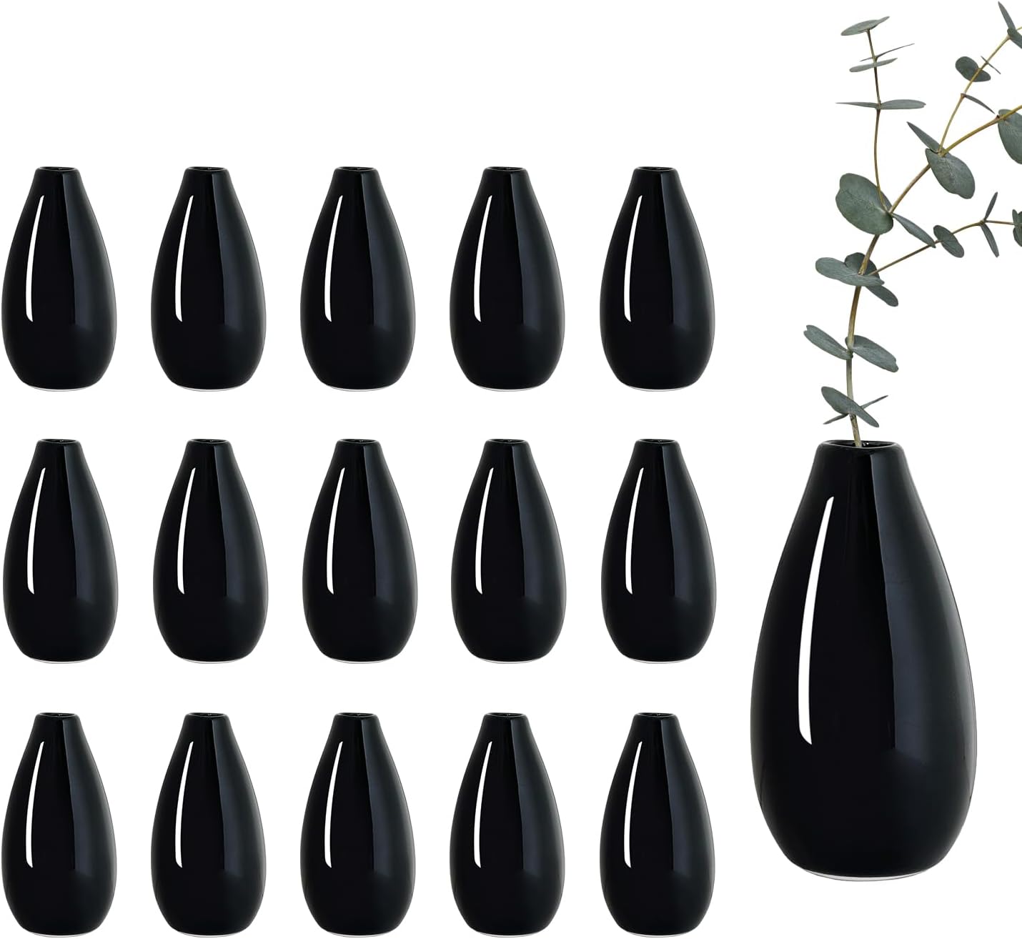 Modern Black Artificial Plant — 7.08" — 16 Pack Black - Style 2