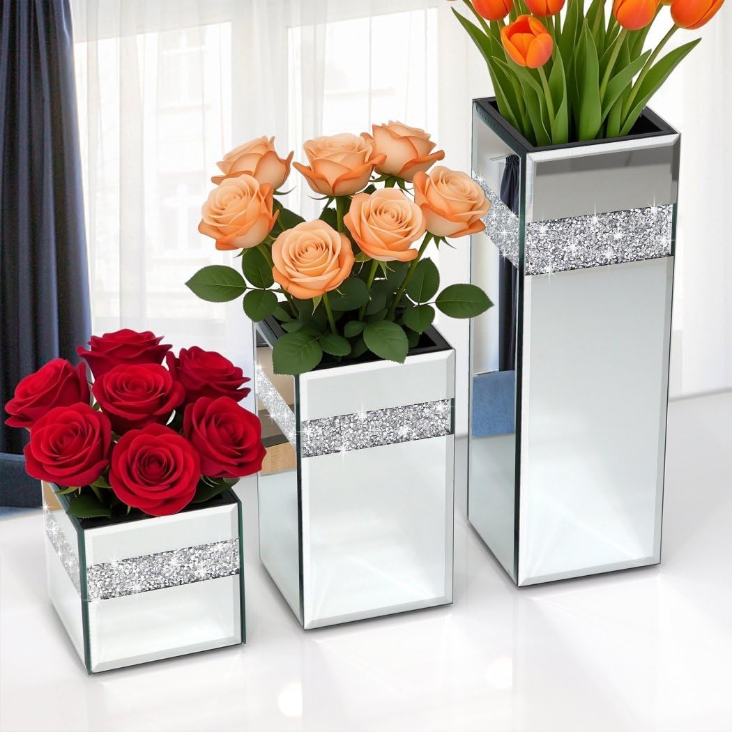 Luxe Glass Mirror — 10" — 6x6x6, 6x6x10, 6x6x14 inches (3 pieces)