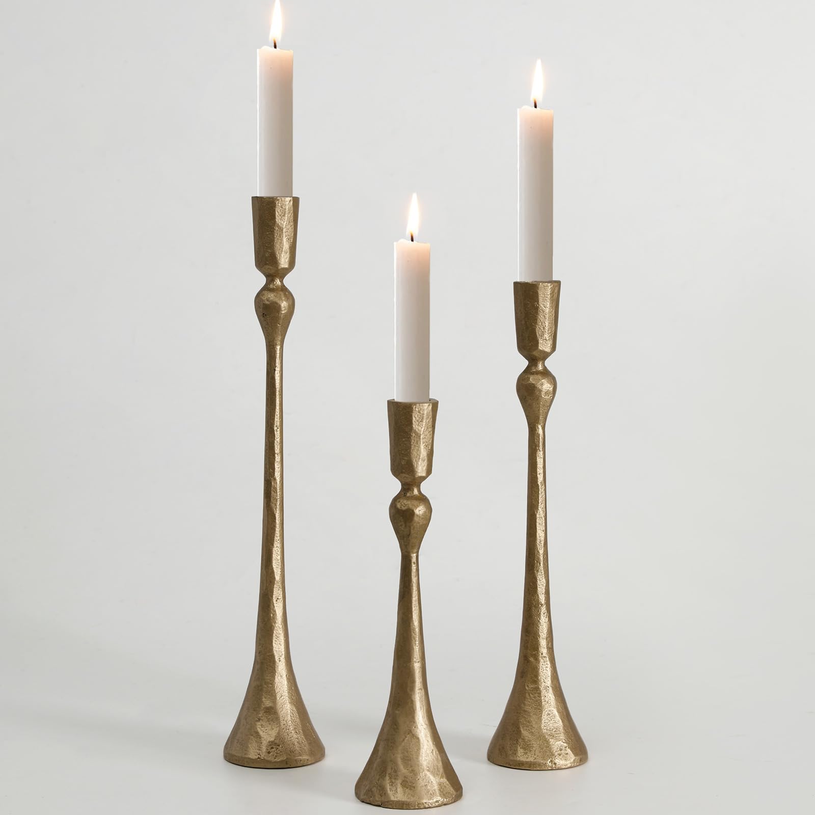 Vintage Luxe Metal Candle — Set of 3