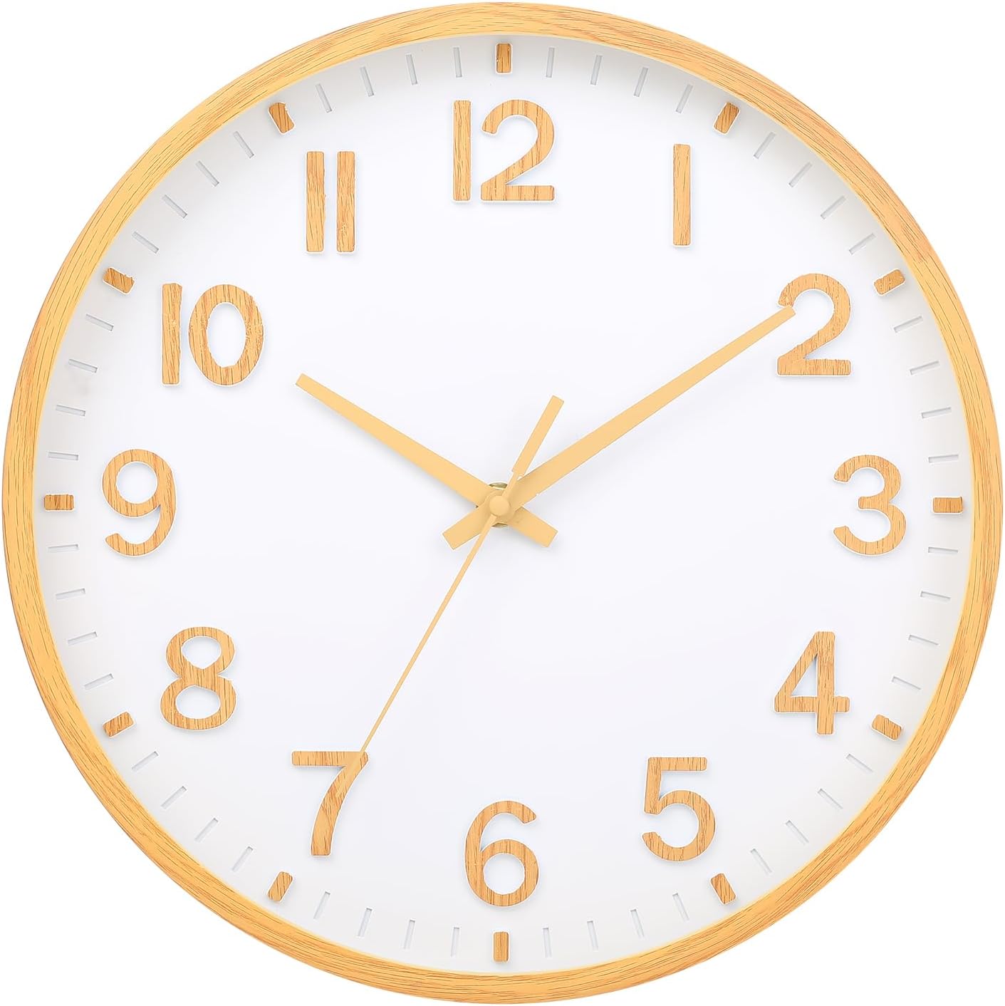 Battery Operated Luxe Beige Wall Clock — 8" — 12 Inch