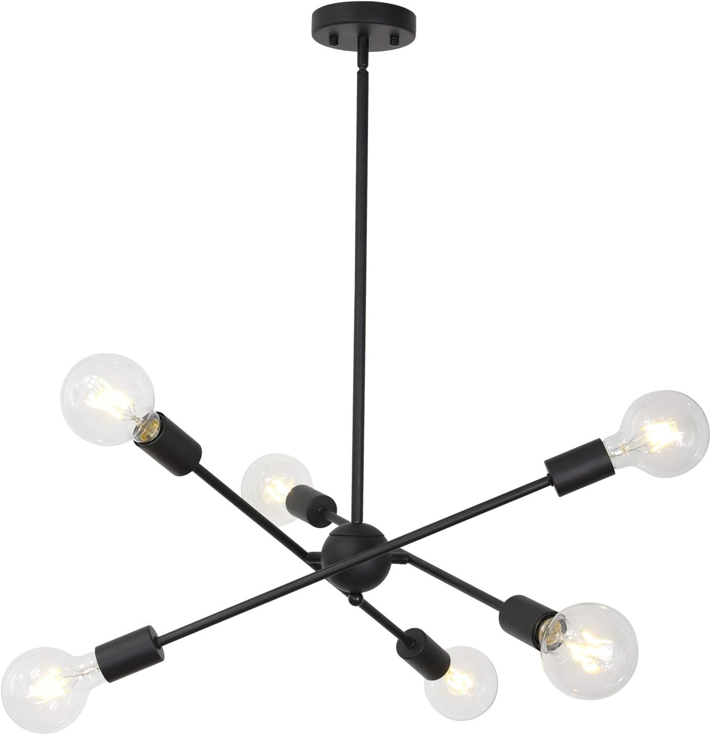 Adjustable Farmhouse Black Chandelier — Black