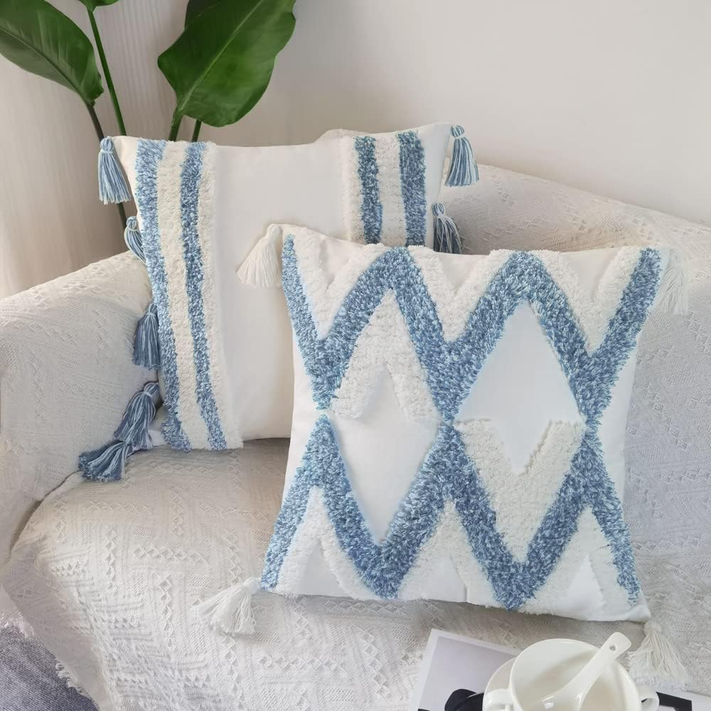 Tufted Boho Metal Throw Pillow Cover — 20" - View 10