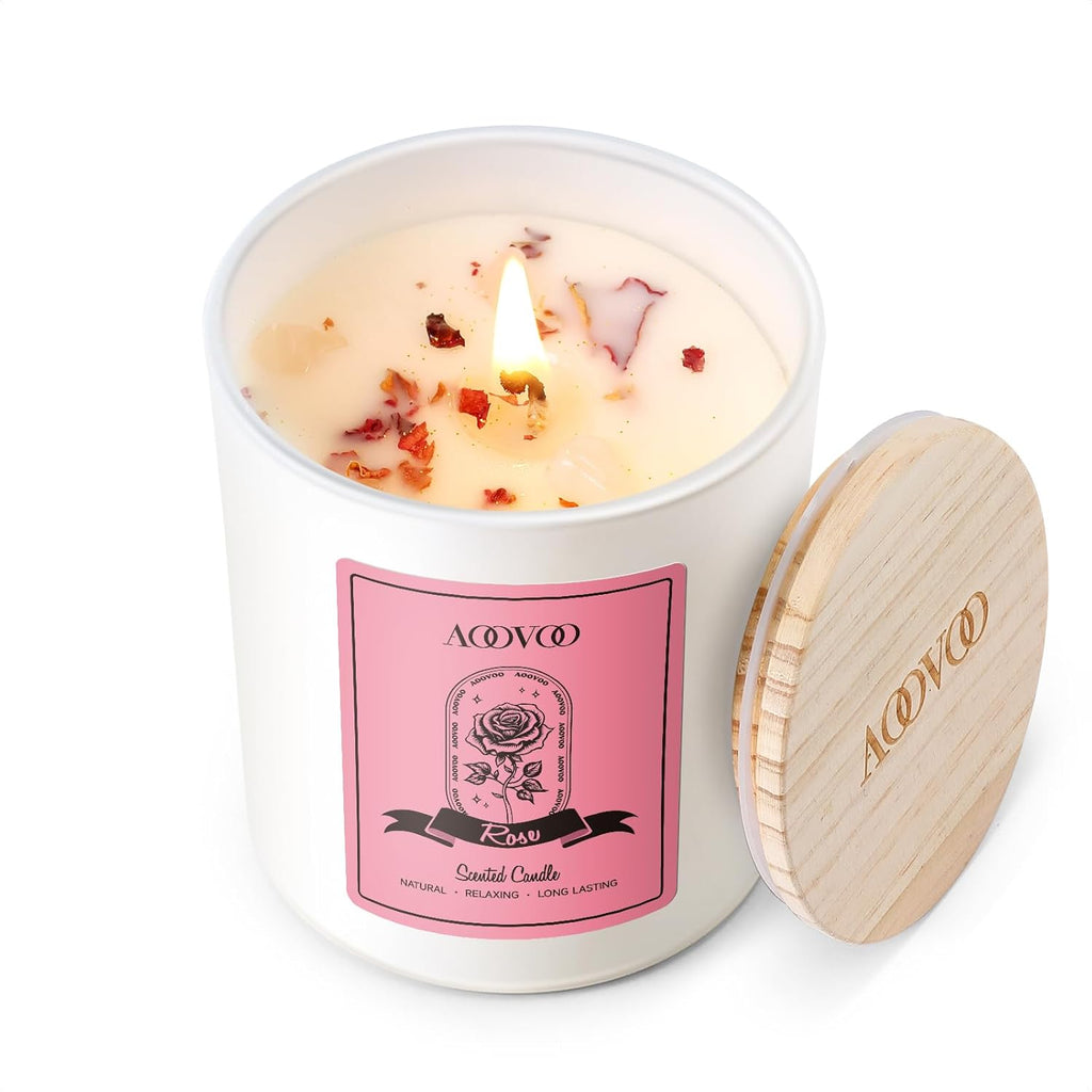 Soy Luxe Glass Scented Candle — Rose Scented Candles