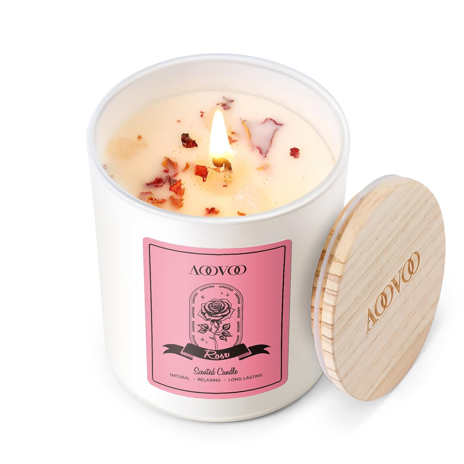 Soy Luxe Glass Scented Candle — Rose Scented Candles
