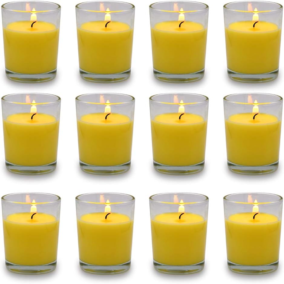 Soy Wax White Candle — Set of 12 — Yellow