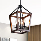 Vintage Farmhouse Black Chandelier — 4-Light — Dark Brown 4-Light