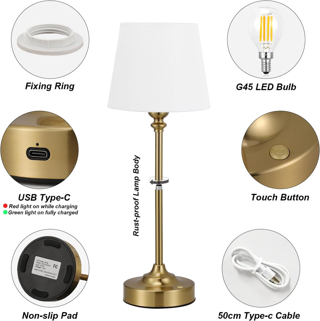 Cordless Luxe Black Table Lamp - View 5