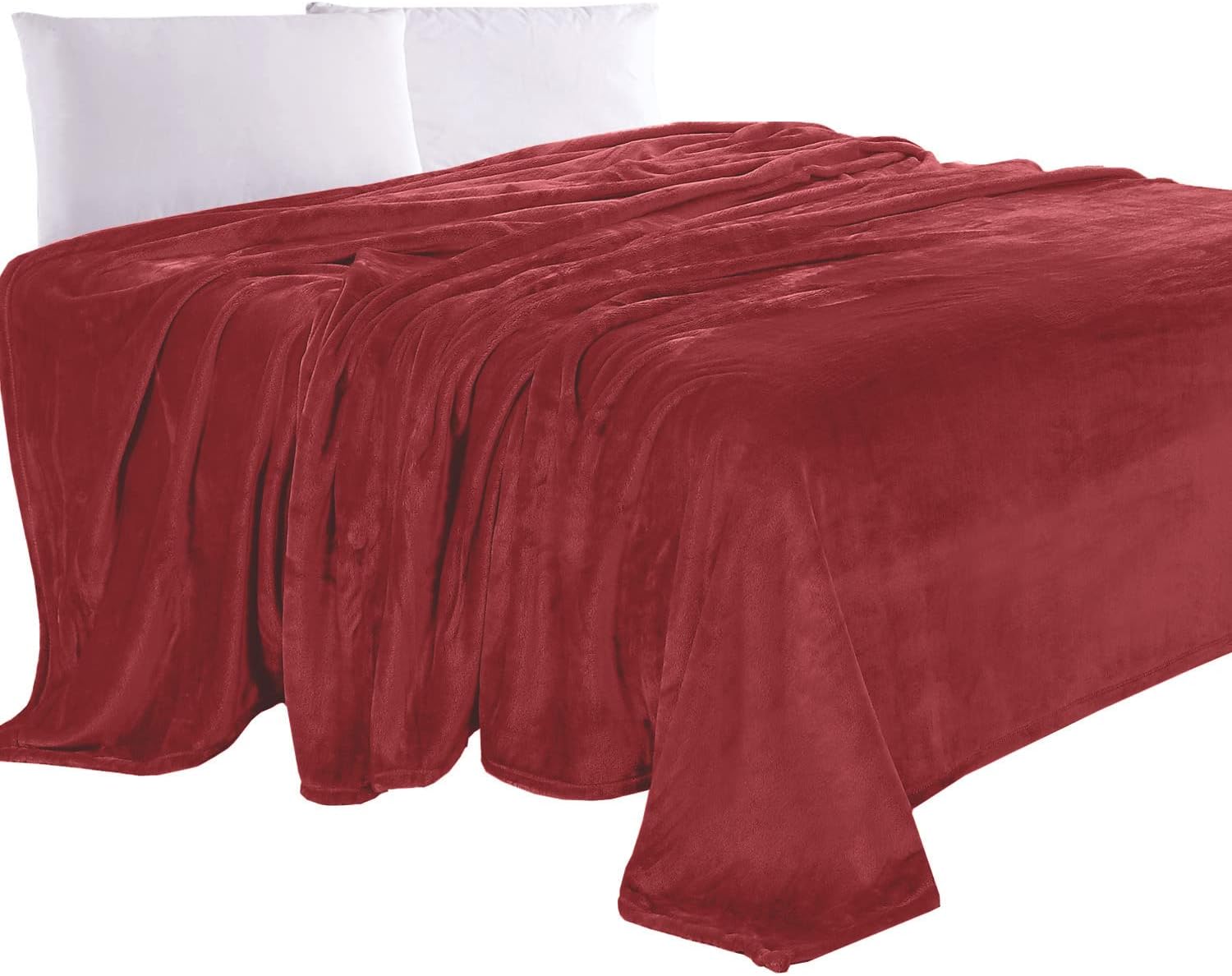 Luxe Beige Throw Pillow — Burgundy