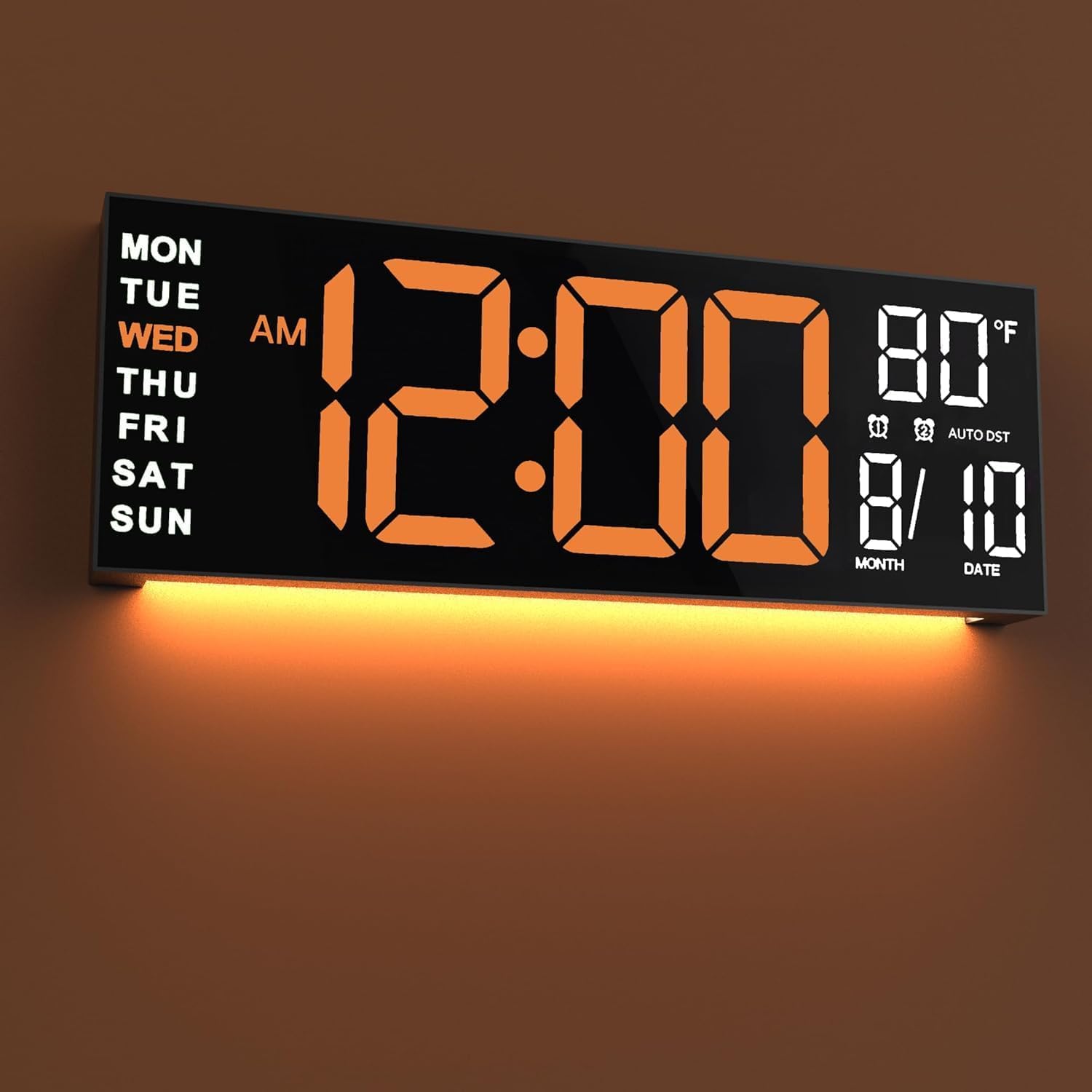 RGB Blue Wall Clock — 16" — Orange White
