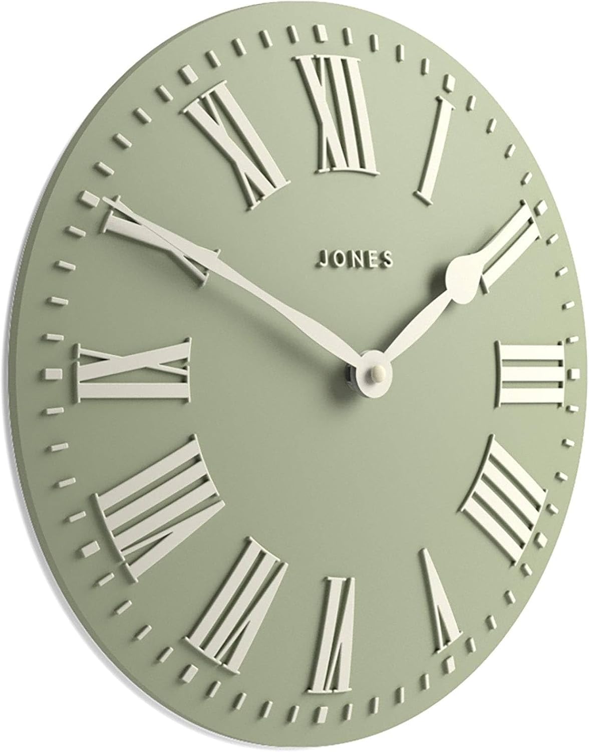 Modern Blue Wall Clock — 12" — Pale Green
