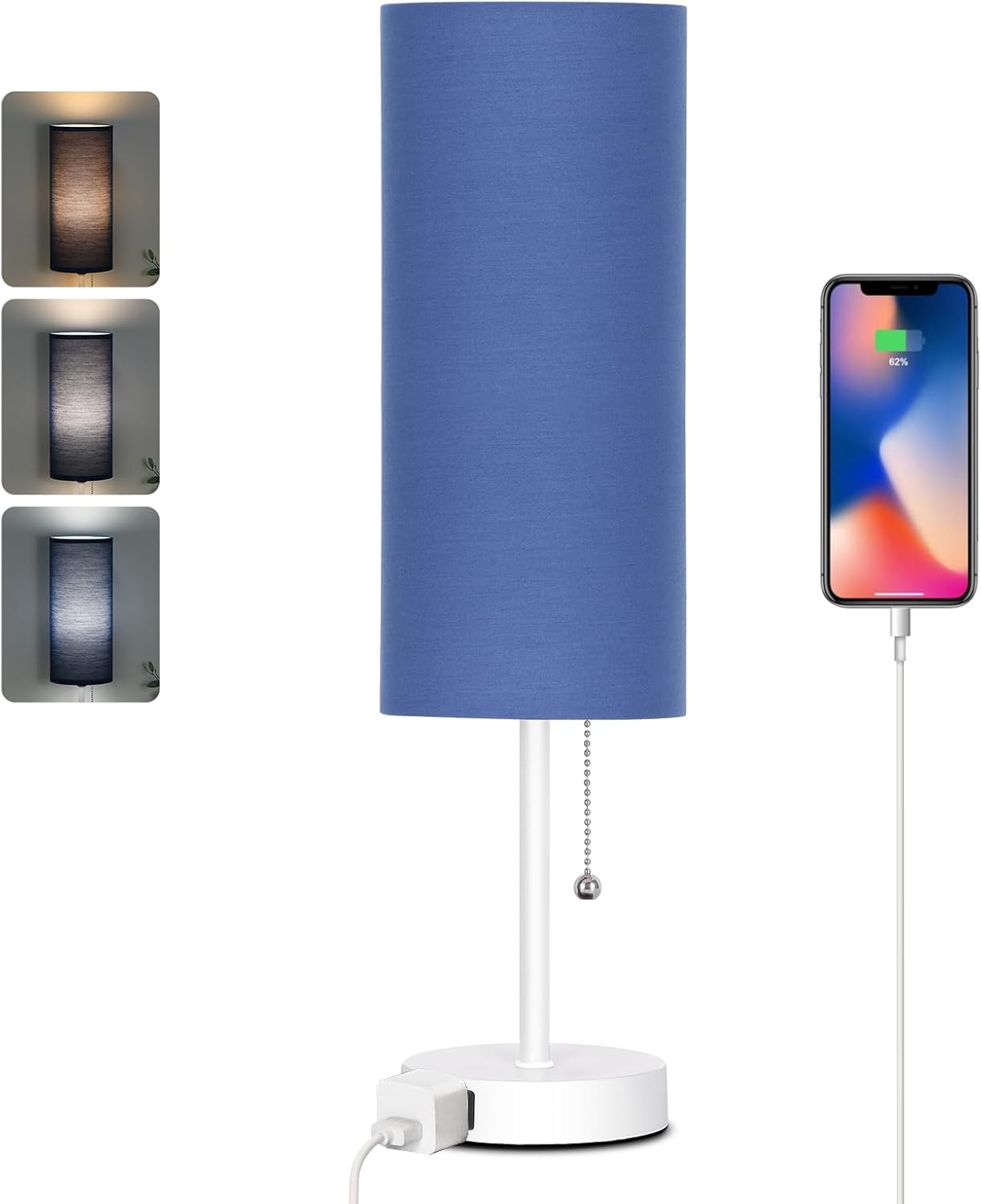 Black Nightstand Lamp — 18 in
