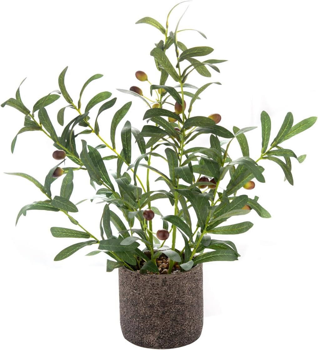 Boho Green Artificial Plant — 18.8" — Green Olive Plant 18" H