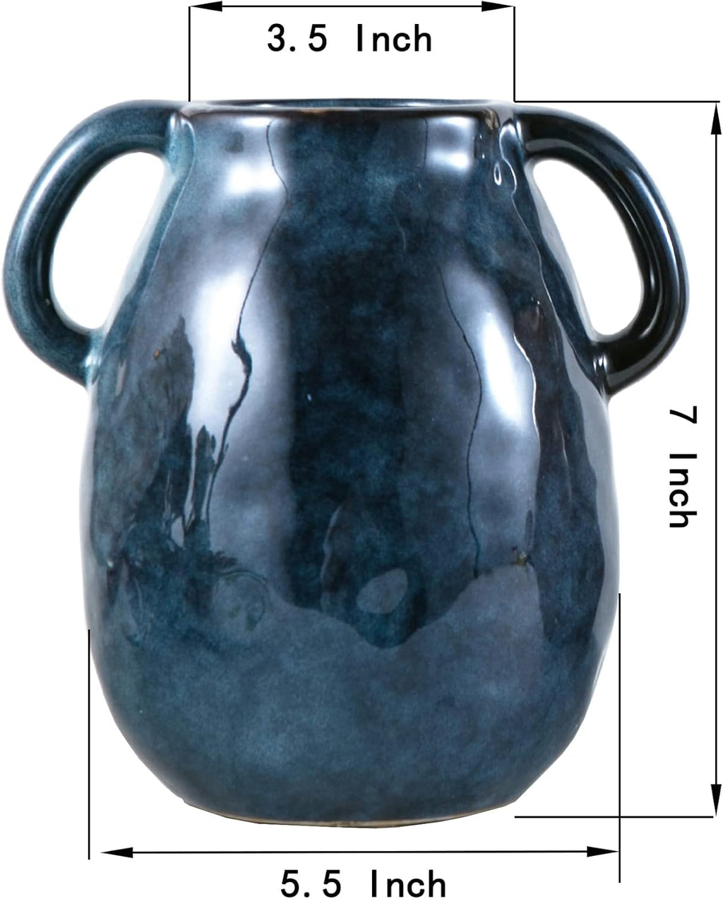 Farmhouse Black Flower Vase — 7" - View 7