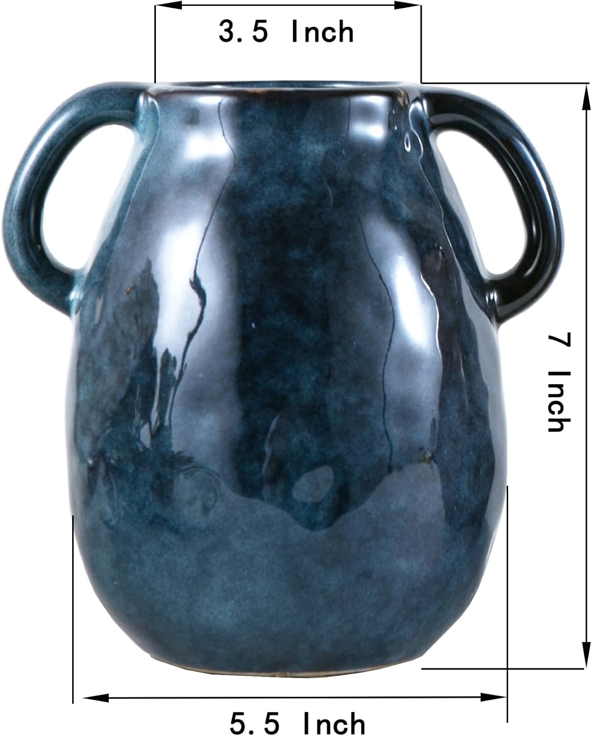 Farmhouse Black Flower Vase — 7" - View 7