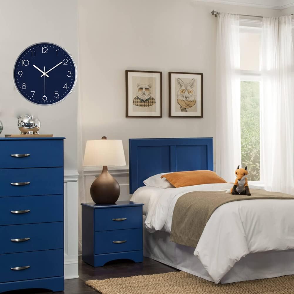 Battery Operated Blue Wall Clock - View 6