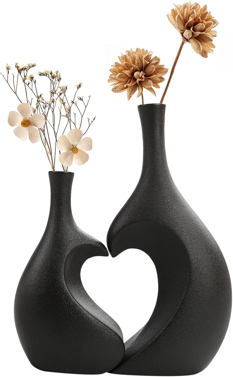Boho Black Flower Vase — Set of 2 — Black