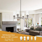 Modern Black Chandelier — 4-Light - View 5