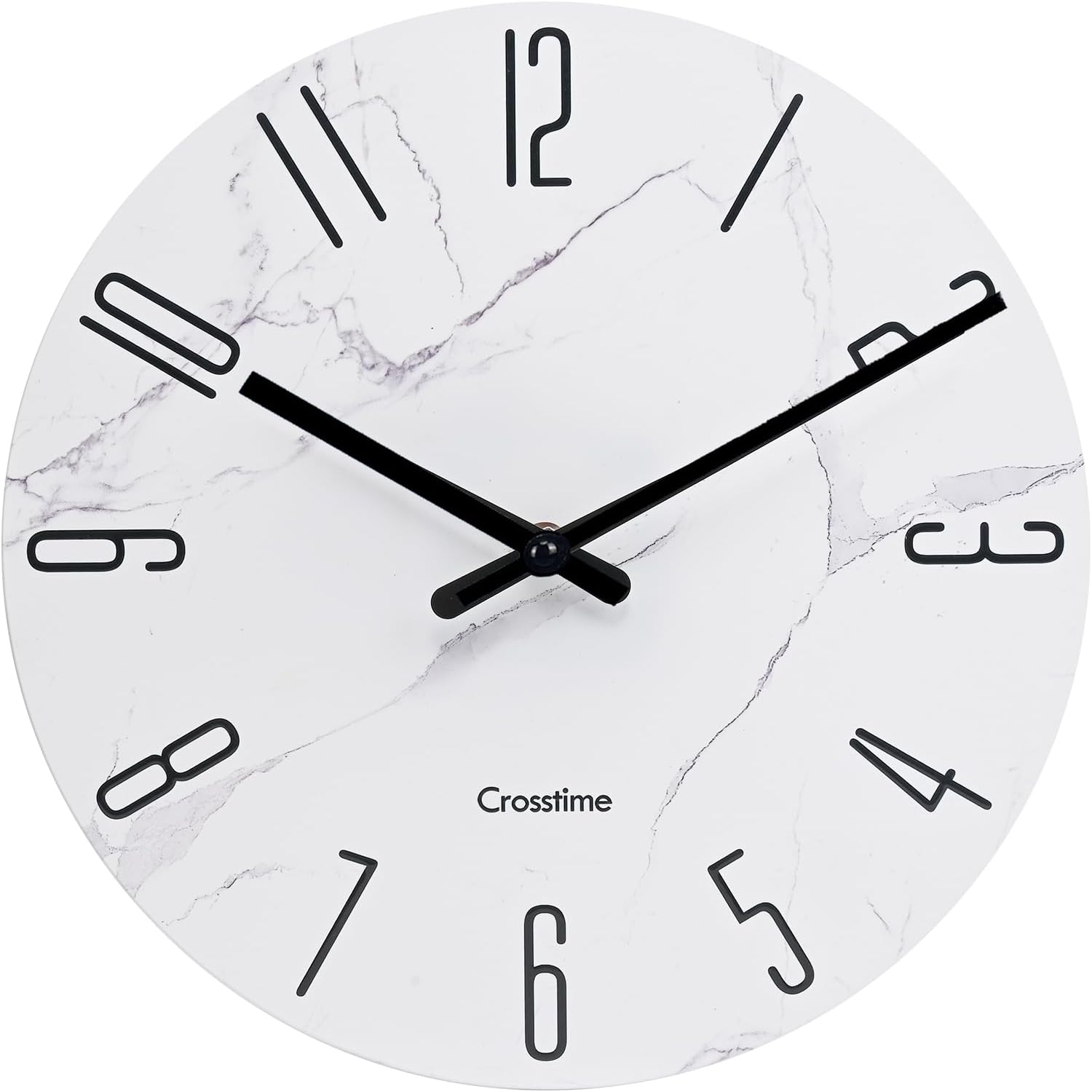 Battery Operated Luxe White Wall Clock — 12" — 16" White