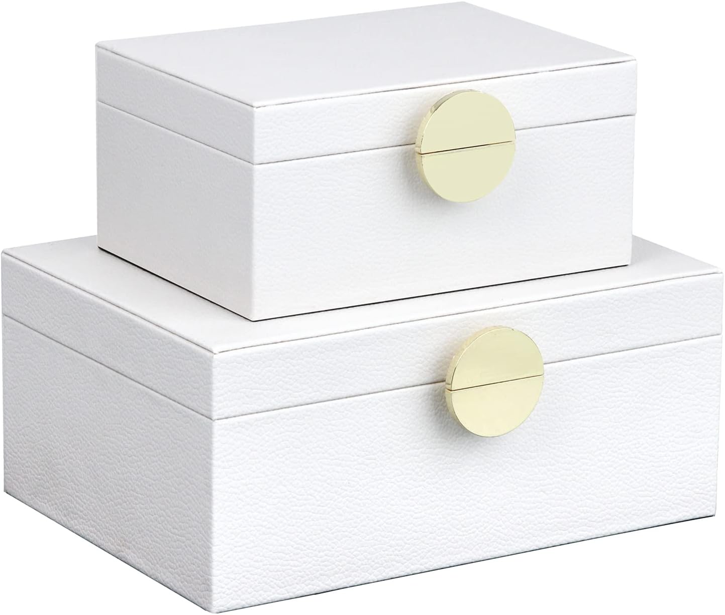Luxe Beige Storage Basket — Set of 2 — White