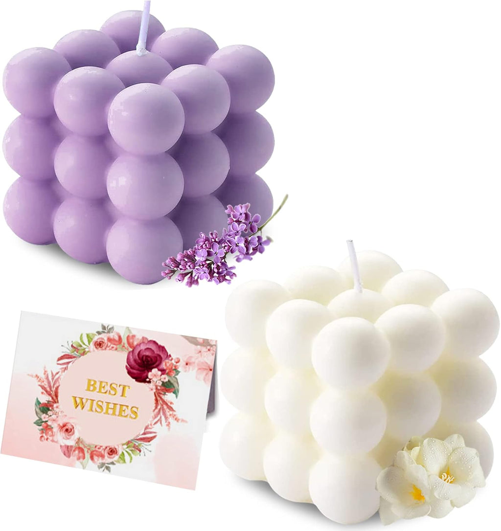 Scented Blue Candle — 2x5 — White + Purple
