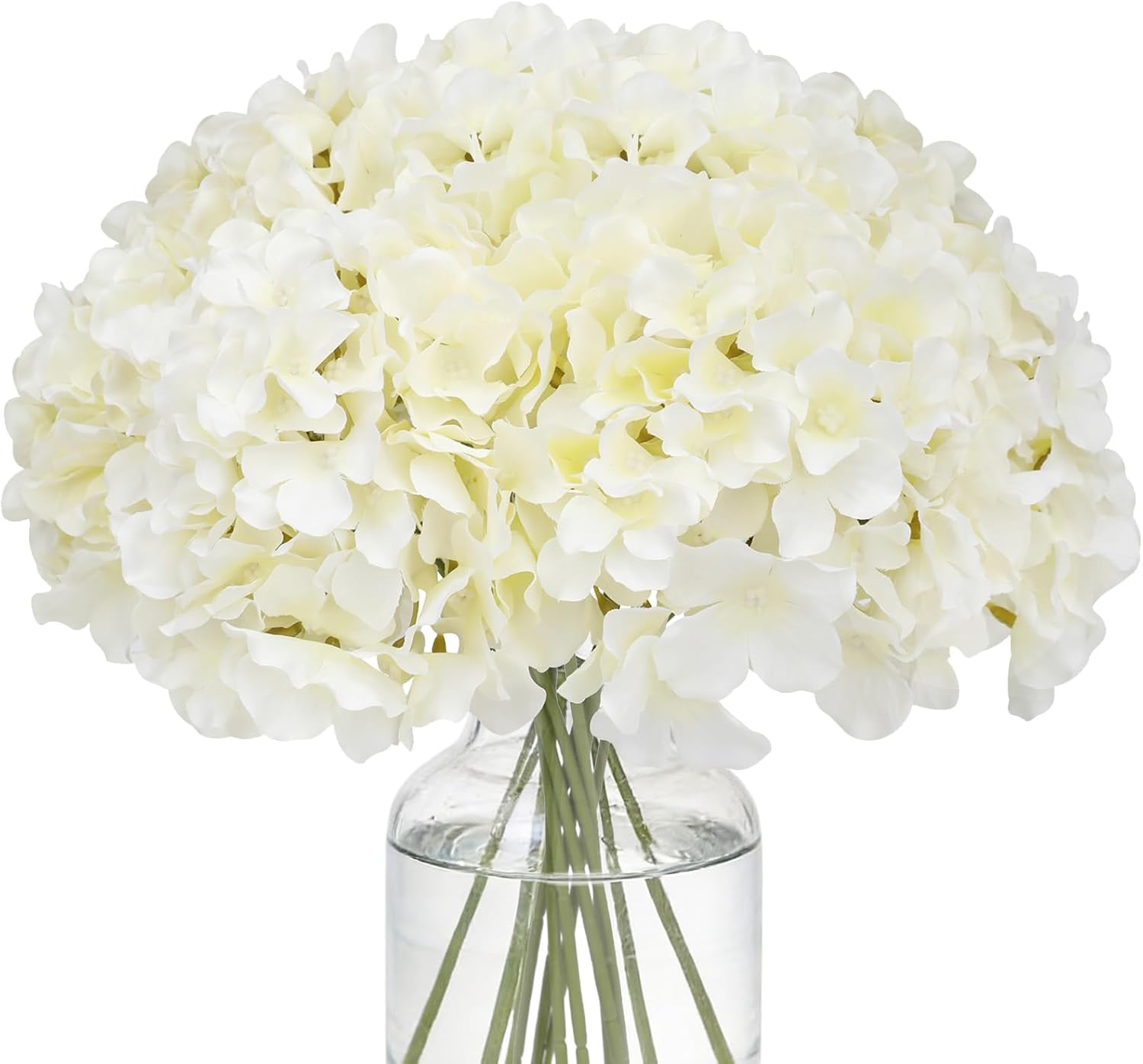 Beige Artificial Flowers — Set of 10 — Cream White