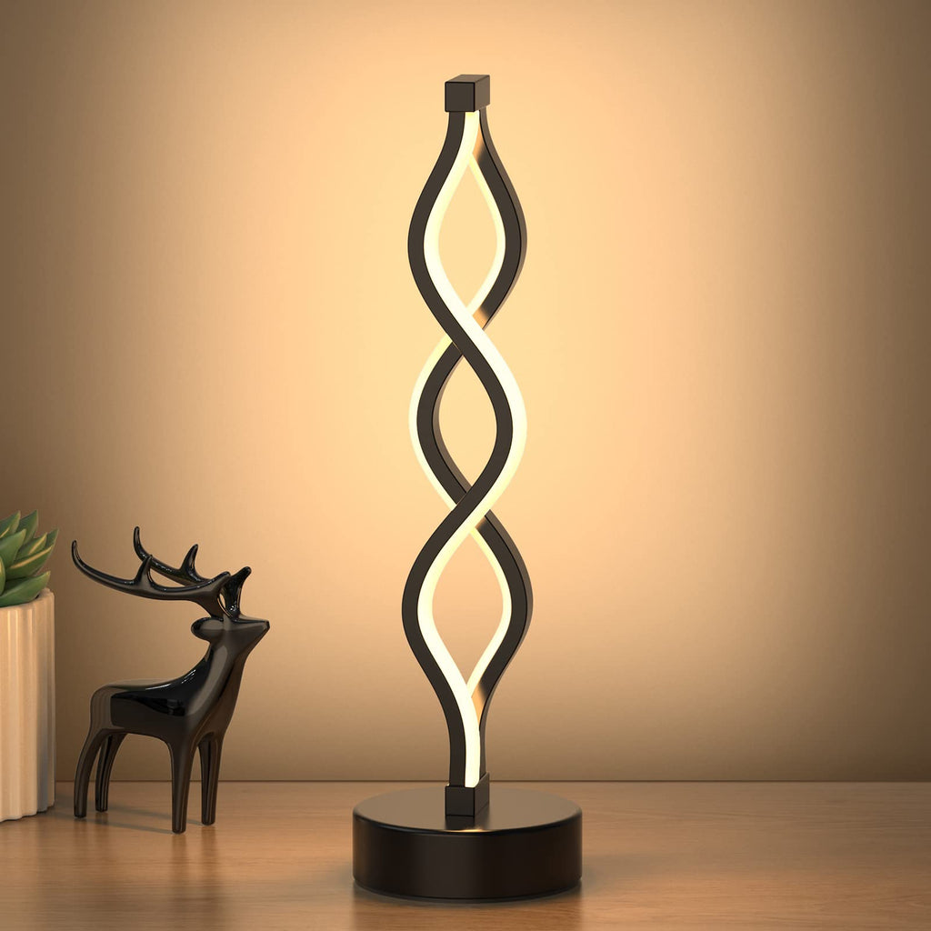 Dimmable Black Bedside Lamp — 8"