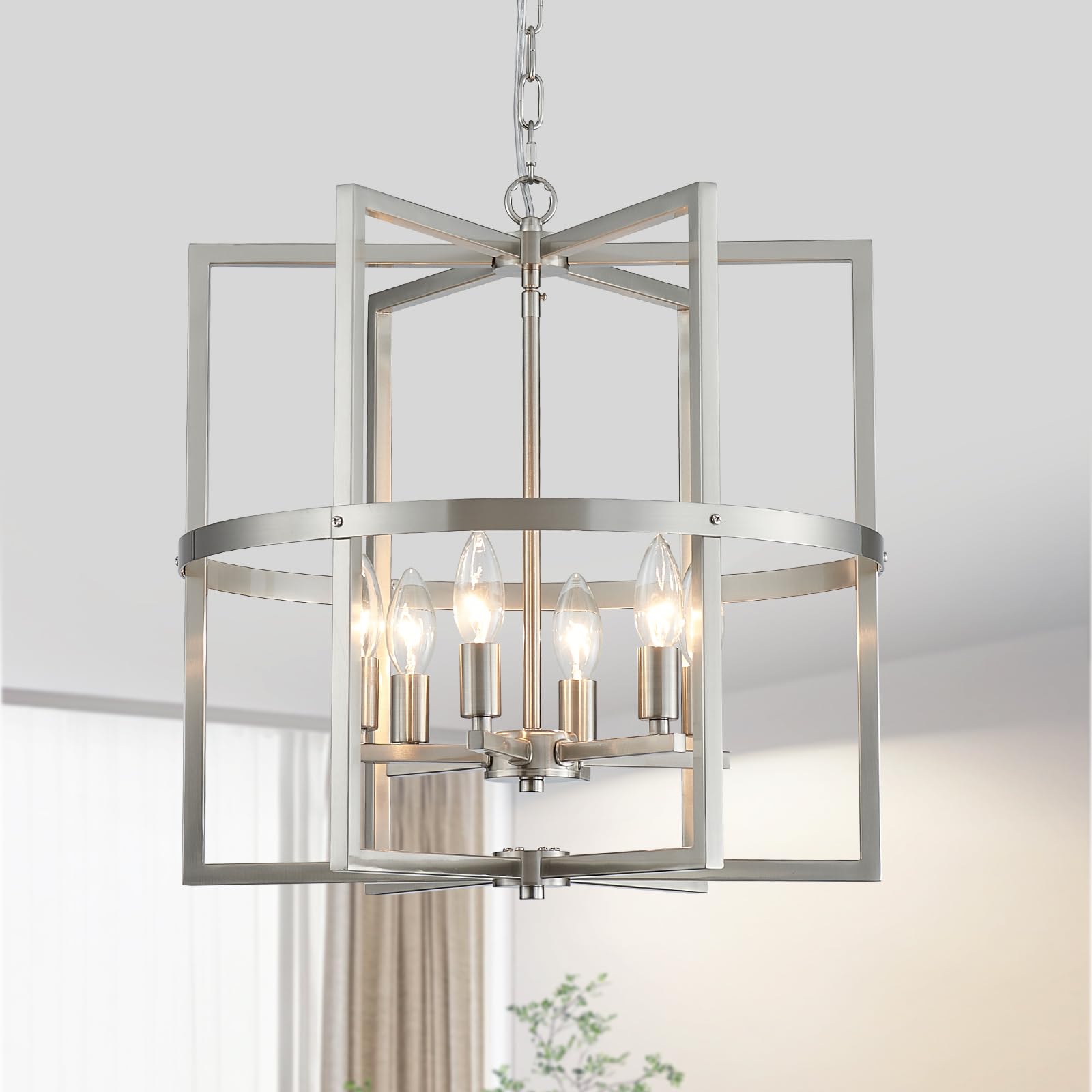 Modern Black Chandelier — 6-Light