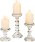 Farmhouse Brown Pillar Candle — 3.9" — Whitewash Brown