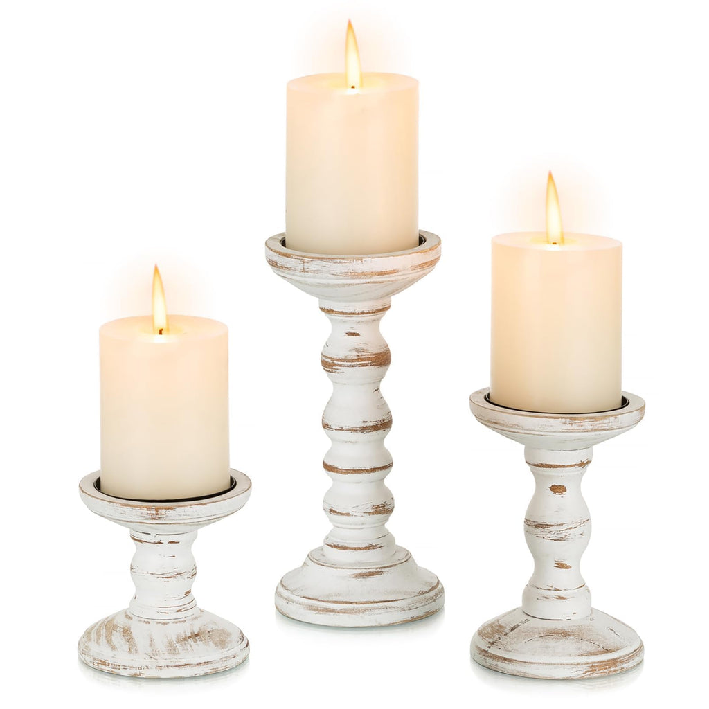 Farmhouse Brown Pillar Candle — 3.9"