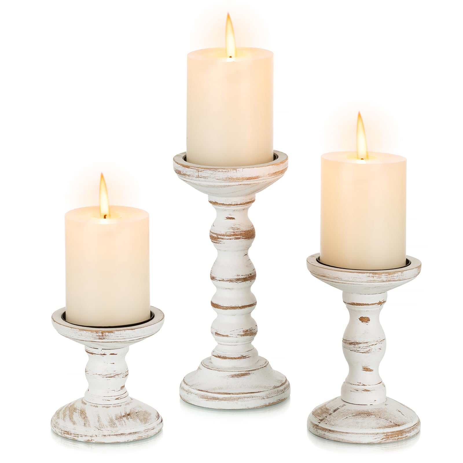 Farmhouse Brown Pillar Candle — 3.9"