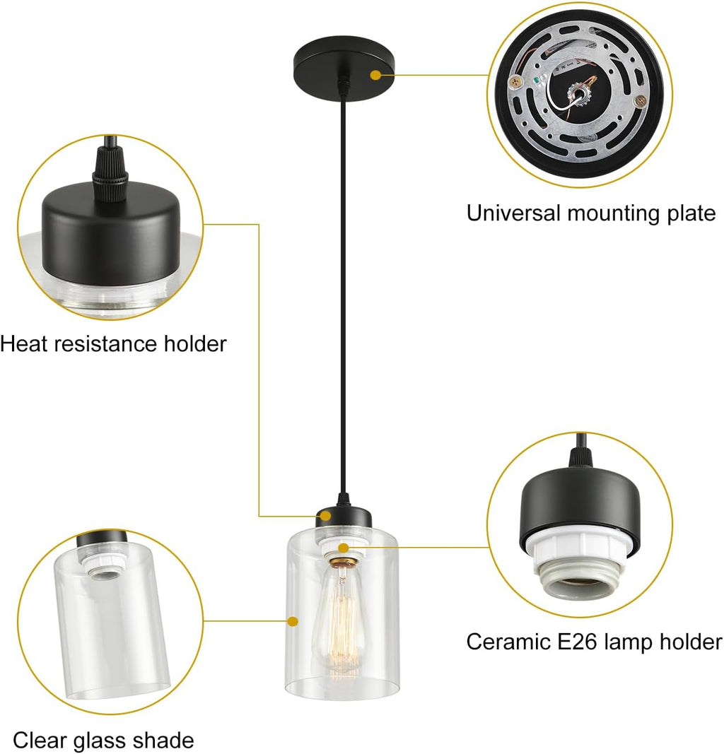 Adjustable Farmhouse Black Pendant Light - View 7