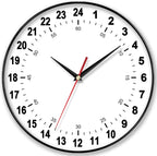 Round Modern Black Wall Clock — 12" — Black/White2