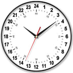 Round Modern Black Wall Clock — 12"