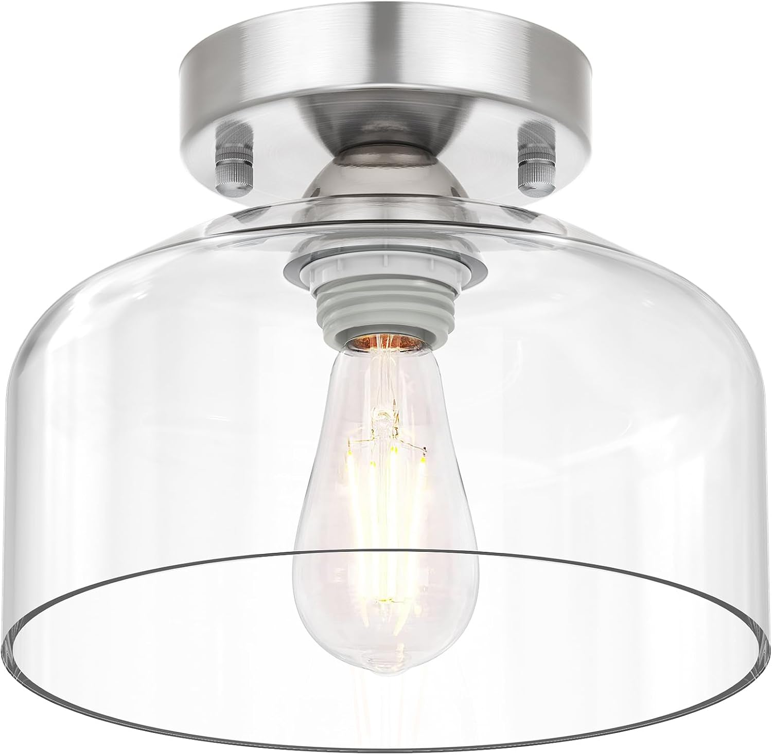 Farmhouse Black Ceiling Light — Silver