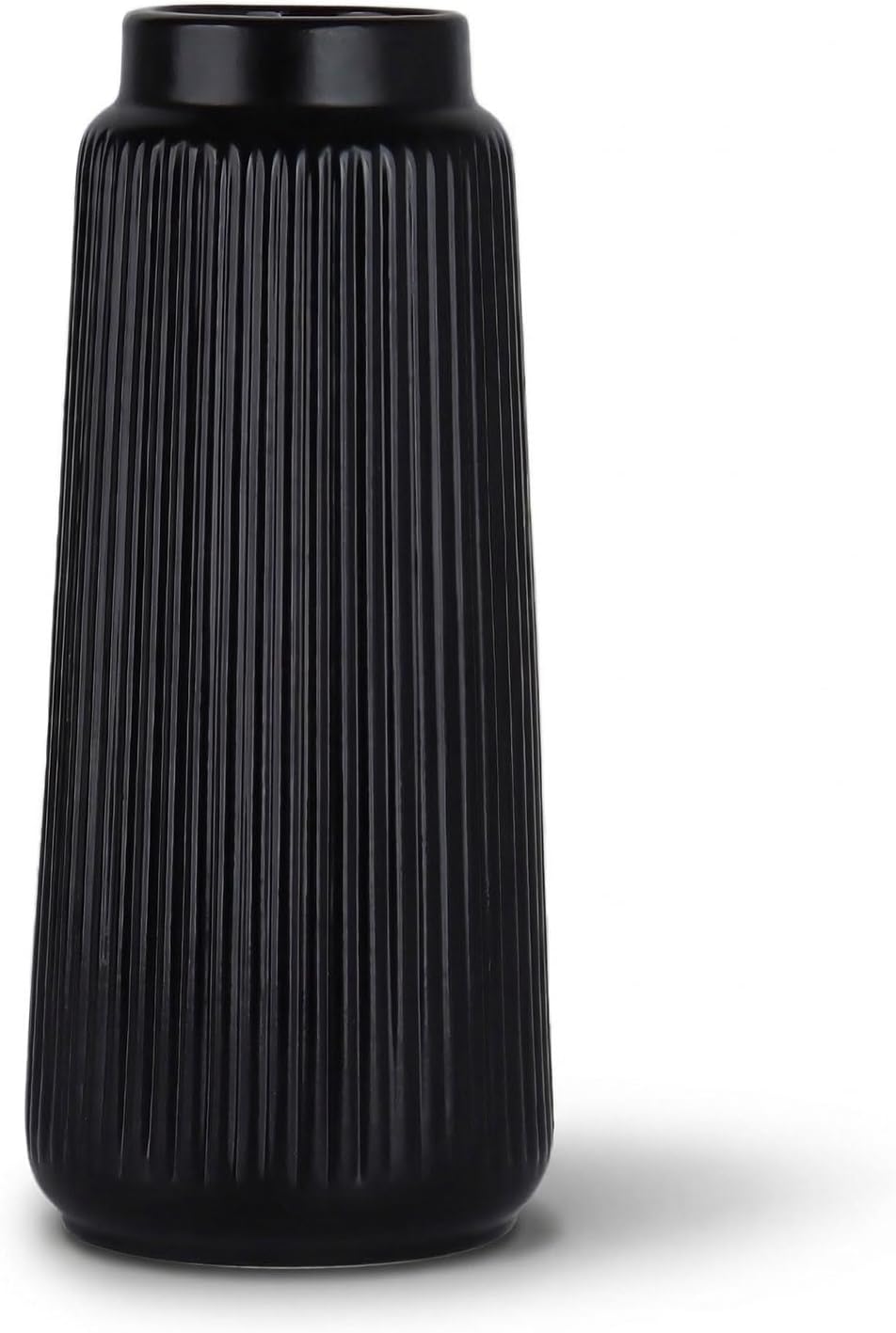 Modern Black Flower Vase — 8" — Black03