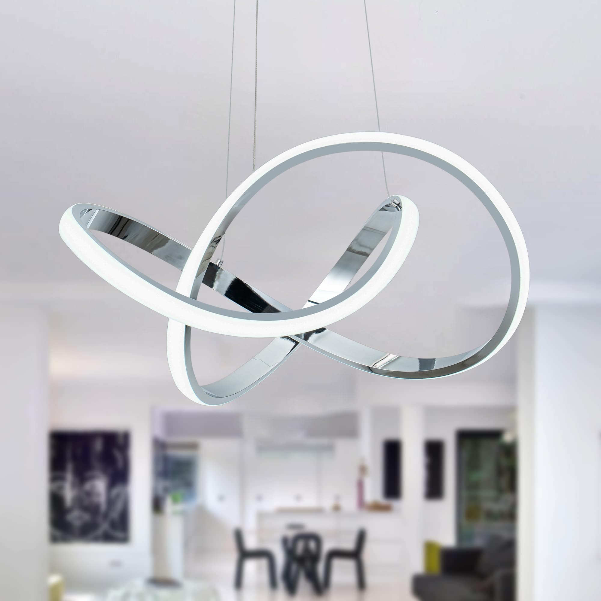 Dimmable Modern Black Chandelier — 7"