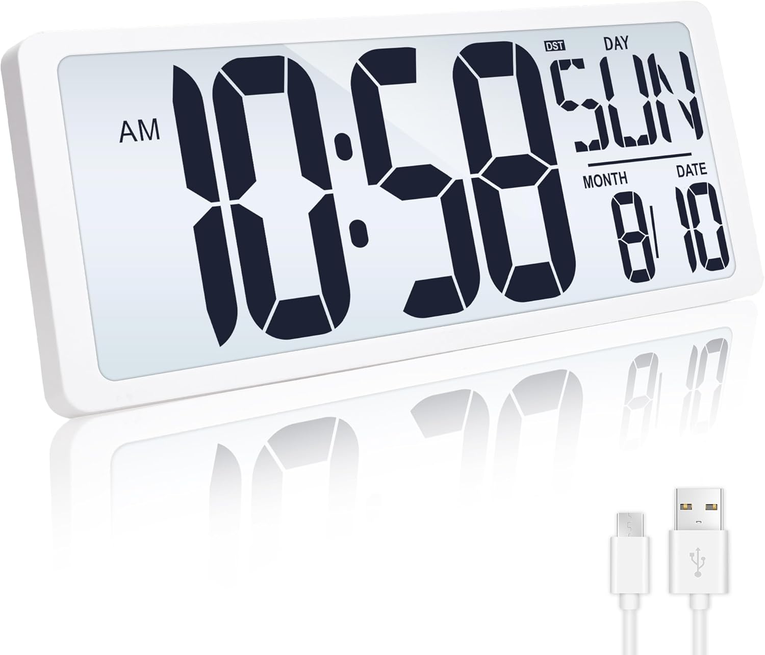 Rechargeable Mid-Century Black Wall Clock — 4.6" — 15''（rechargeable/Atomic/Backlight）-2