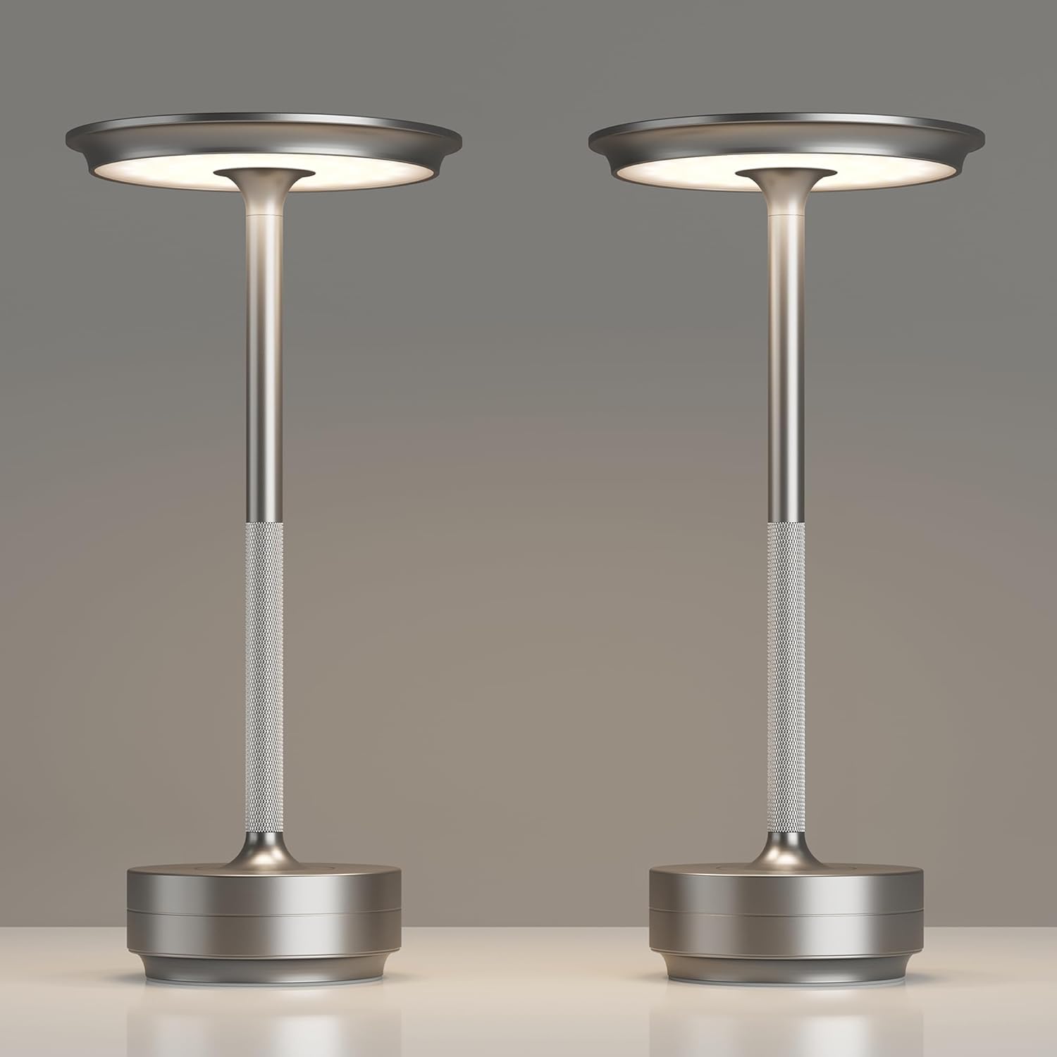 Cordless Black Table Lamp — Silver-2