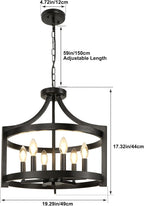 Convertible Farmhouse Black Chandelier — 6-Light - View 4
