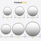 Round Farmhouse Black Wall Mirror — 36" - View 9